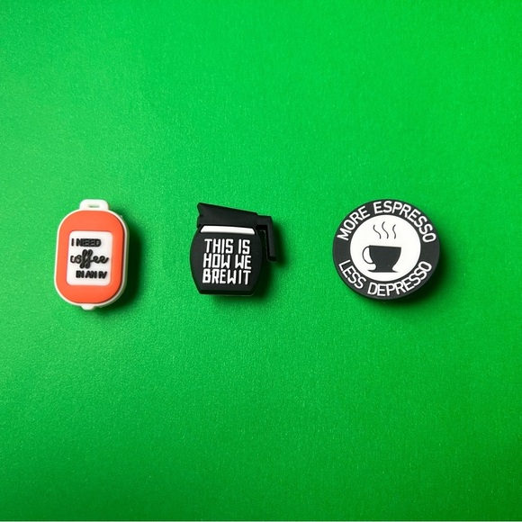 Coffee Lover Crocs Shoe Charms Set of 9 - jibbitz Charms - Picture 3 of 7